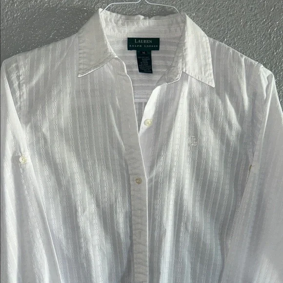 Lauren Ralph Lauren Textured White Dress Shirt - Picture 1 of 9